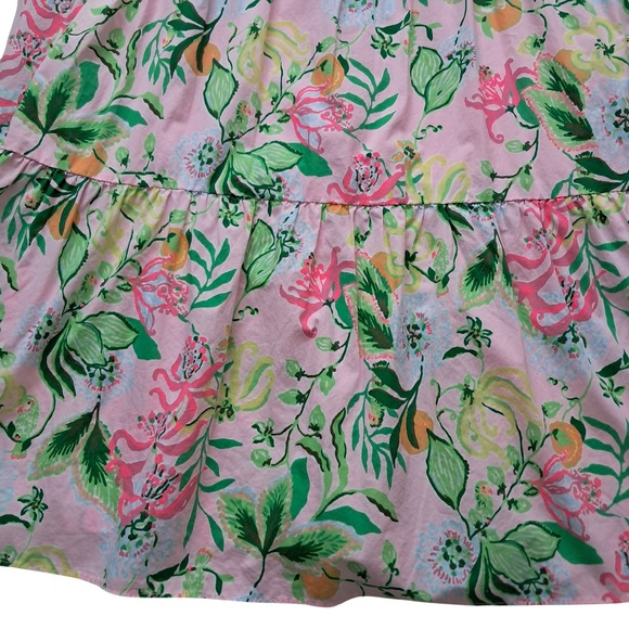 NWT Lilly Pulitzer Lyssa Cotton Midi Dress Womens 12 Pink Cut Out Tiered Pockets - Picture 11 of 16
